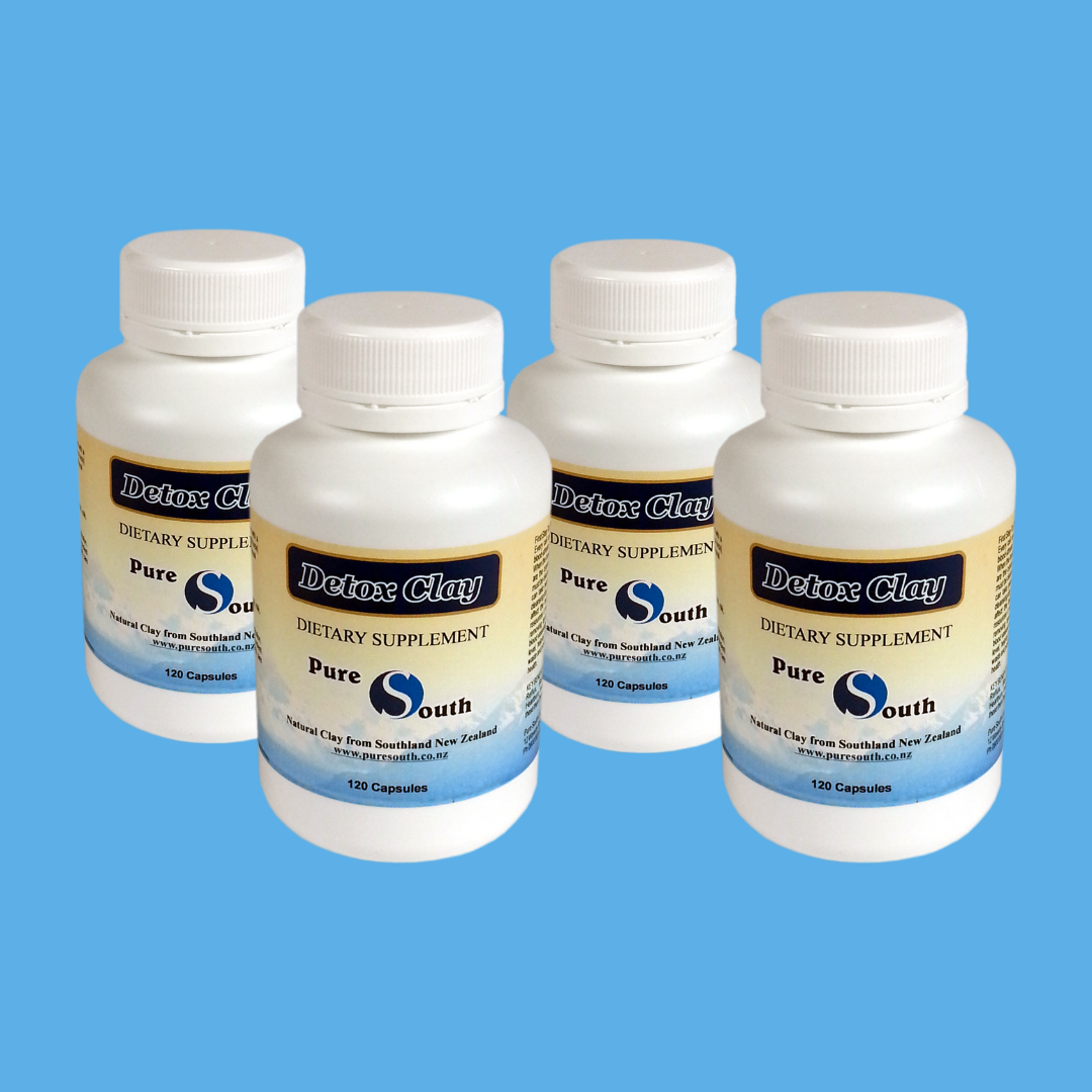 Calcium Bentonite Clay Capsules - 120 caps Quad Pack