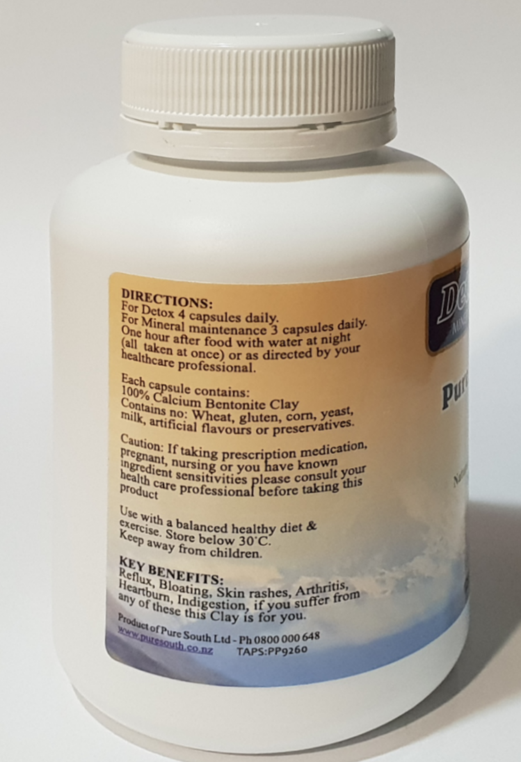 Calcium Bentonite Clay Capsules - 120 caps